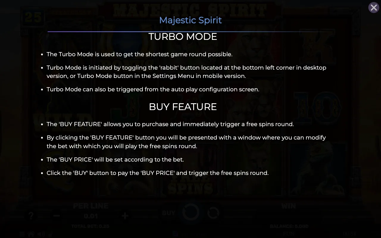 Game rules, page 8 — Majestic Spirit