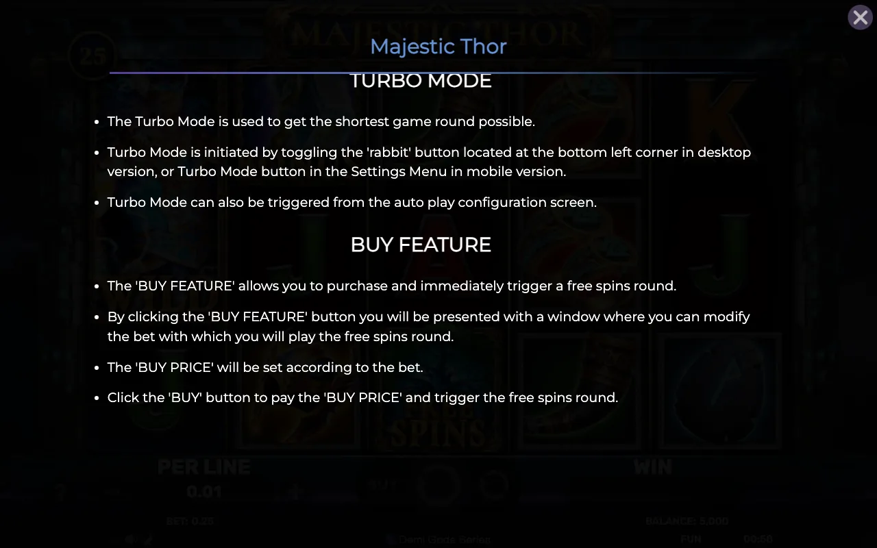 Game rules, page 8 — Majestic Thor