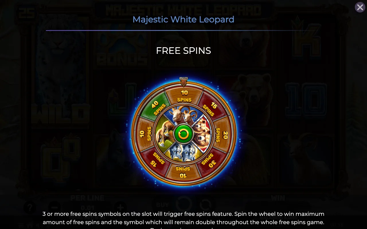 Free spins — Majestic White Leopard