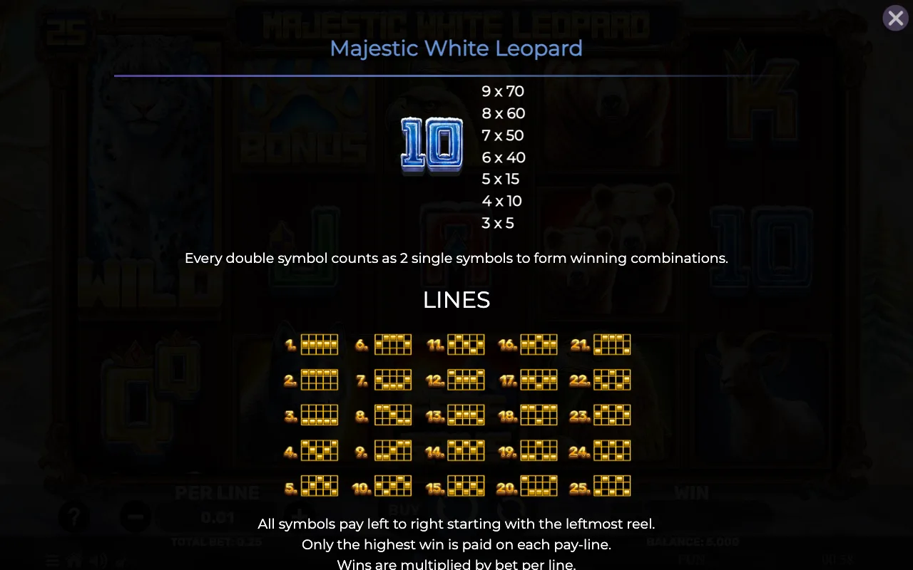 Game rules, page 6 — Majestic White Leopard