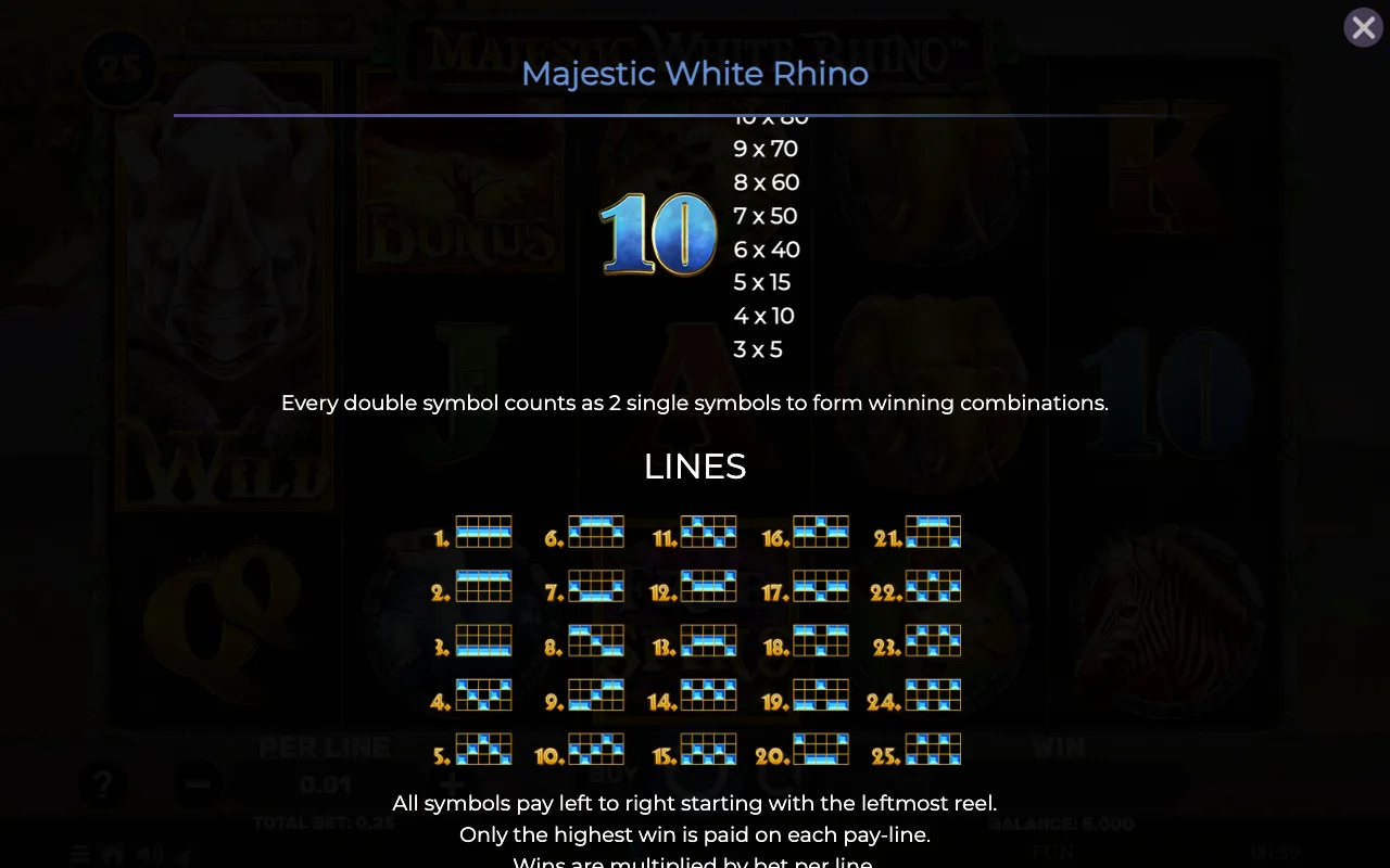 Game rules, page 6 — Majestic White Rhino