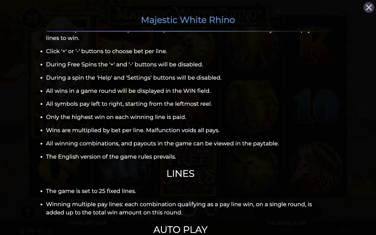 Game rules, page 7 — Majestic White Rhino