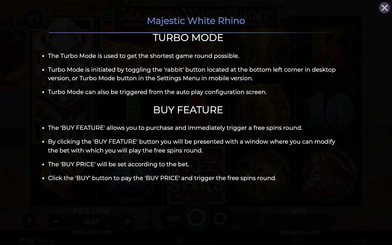 Game rules, page 8 — Majestic White Rhino