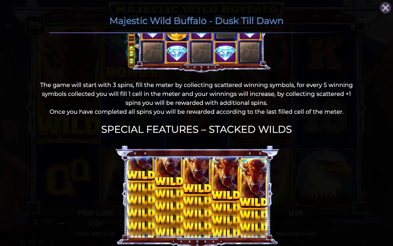Game rules, page 2 — Majestic Wild Buffalo Dusk Till Dawn