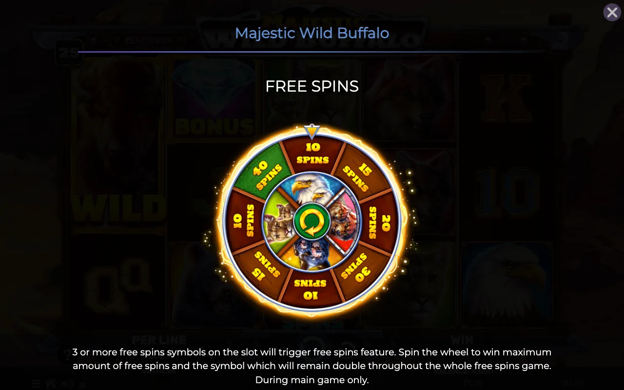 Free spins — Majestic Wild Buffalo