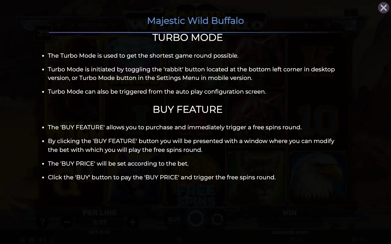 Game rules, page 8 — Majestic Wild Buffalo