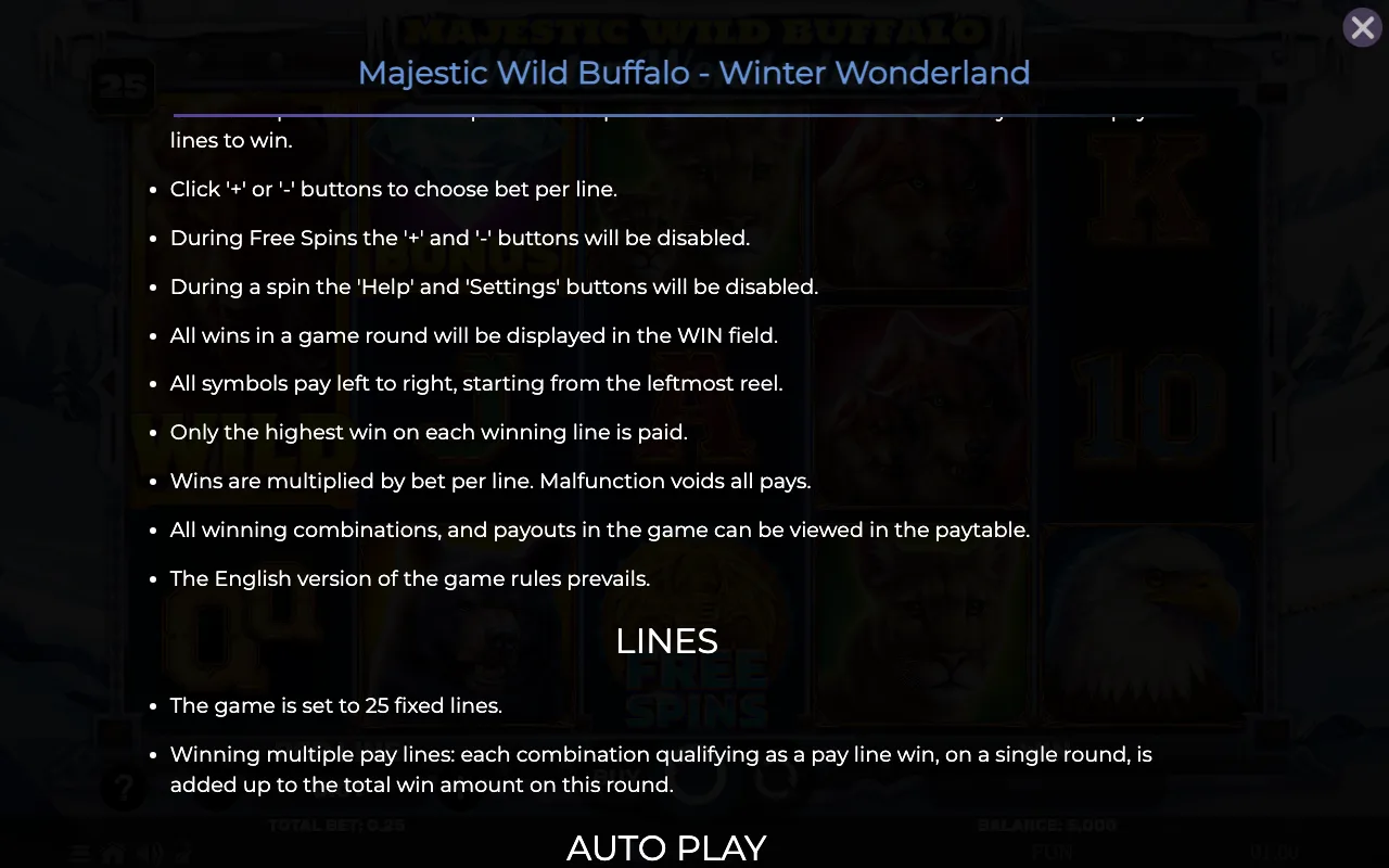 Game rules, page 7 — Majestic Wild Buffalo Winter Wonderland