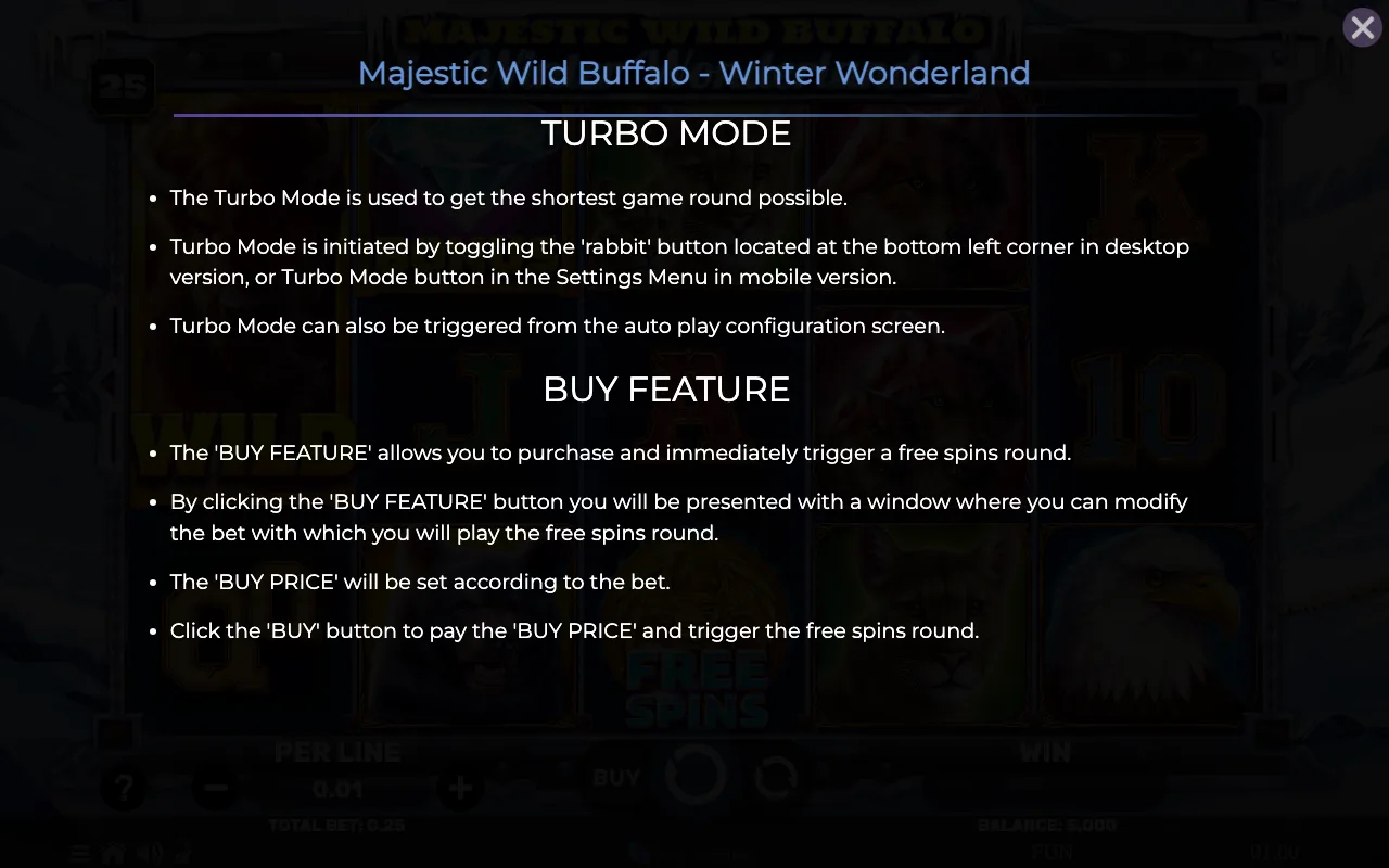 Game rules, page 8 — Majestic Wild Buffalo Winter Wonderland