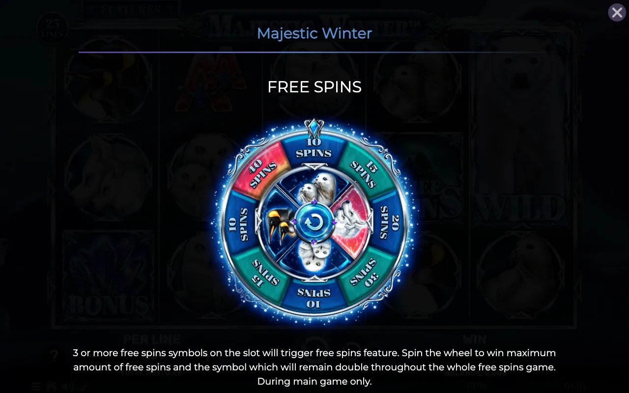 Free spins — Majestic Winter