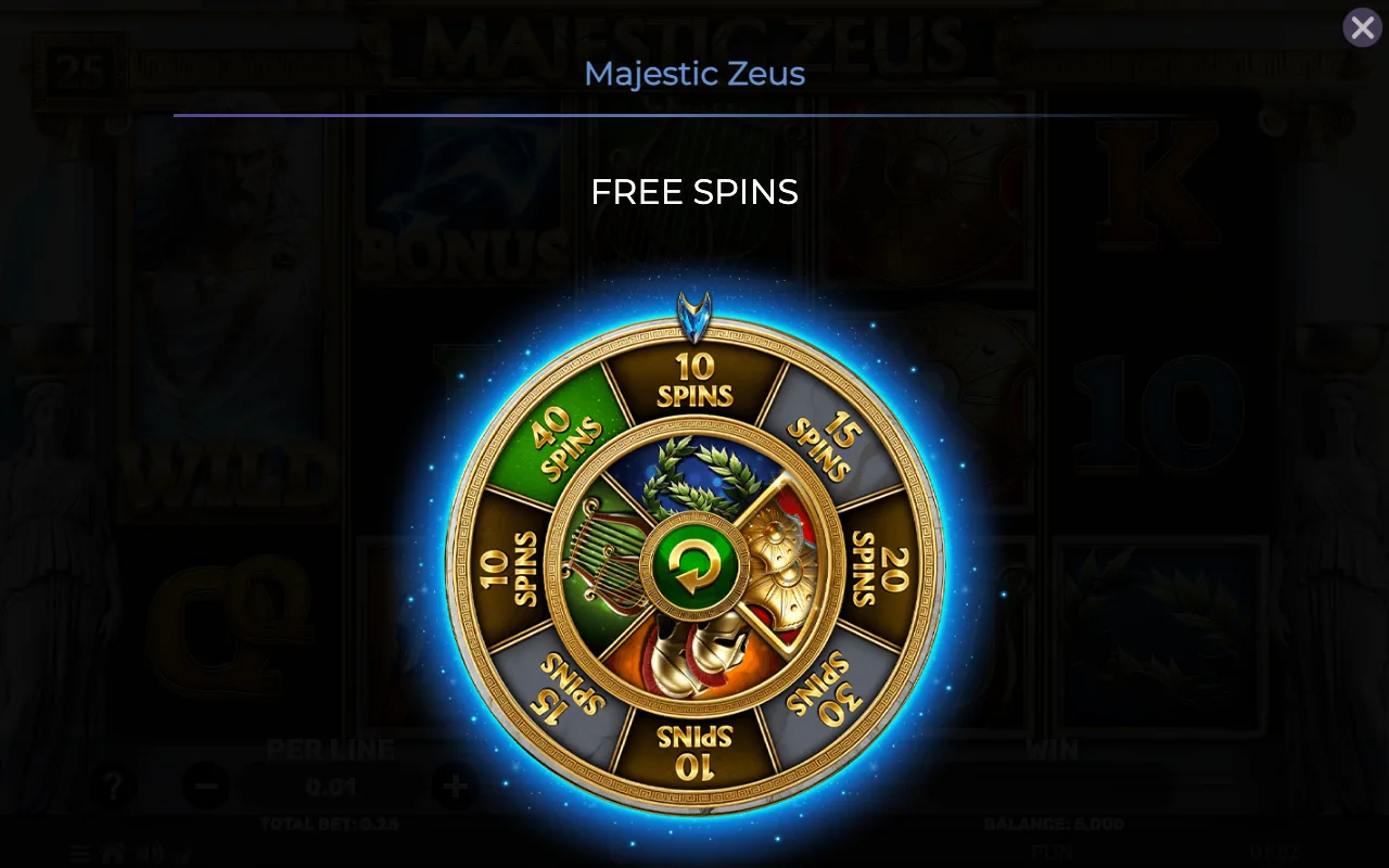 Free spins — Majestic Zeus