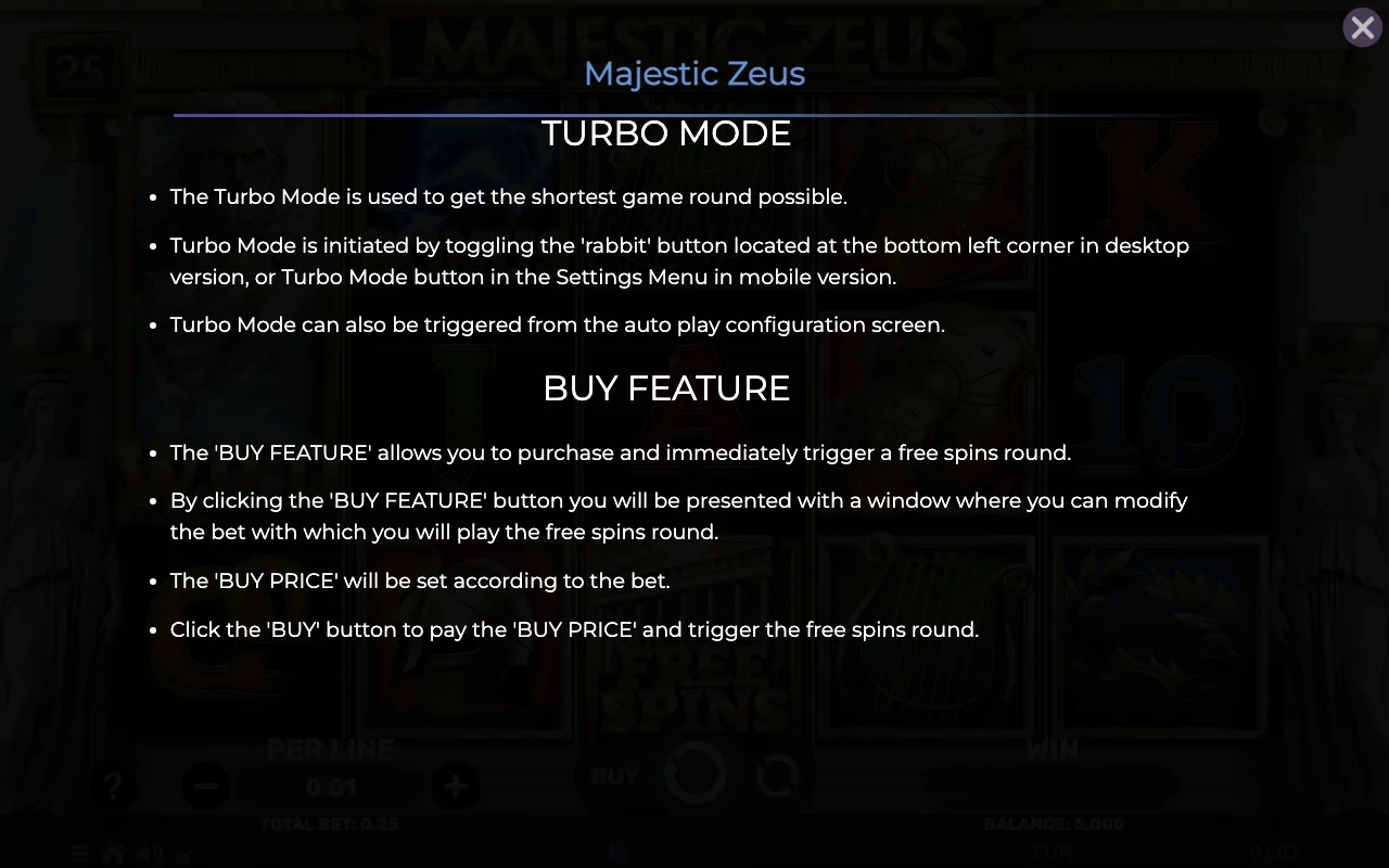 Game rules, page 8 — Majestic Zeus