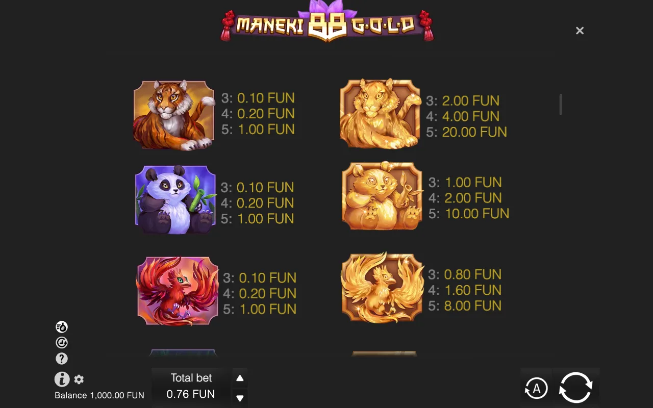 Game rules, page 2 — Maneki 88 Gold