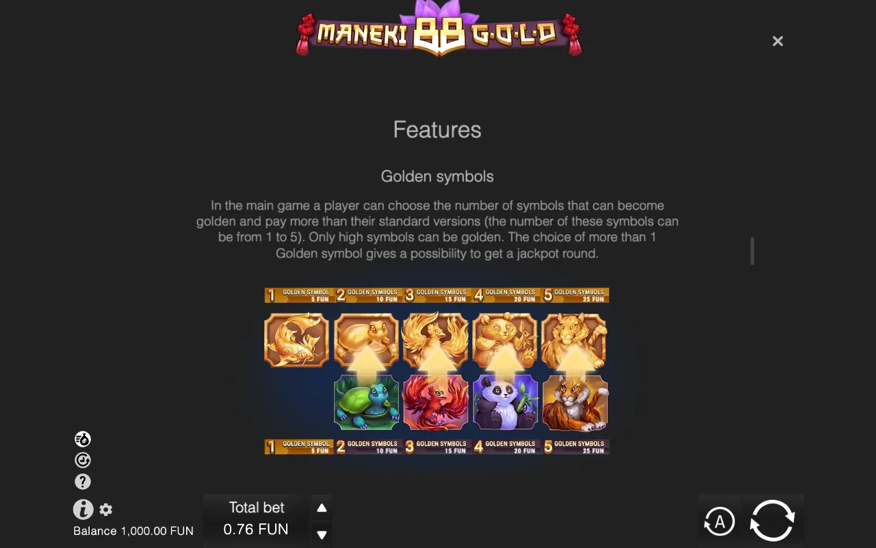 Game rules, page 4 — Maneki 88 Gold