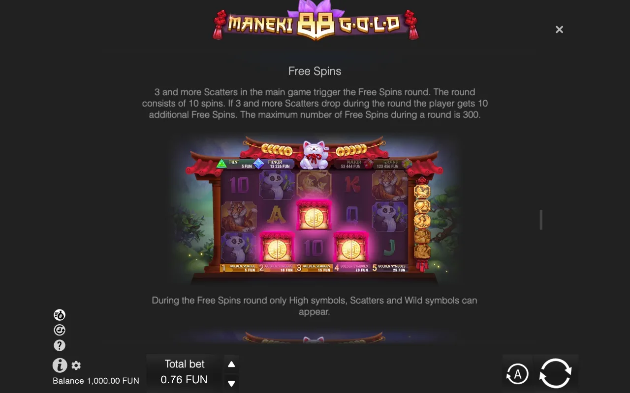 Game rules, page 5 — Maneki 88 Gold