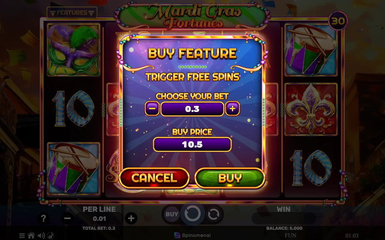 Buying the feature — Mardi Gras Fortunes