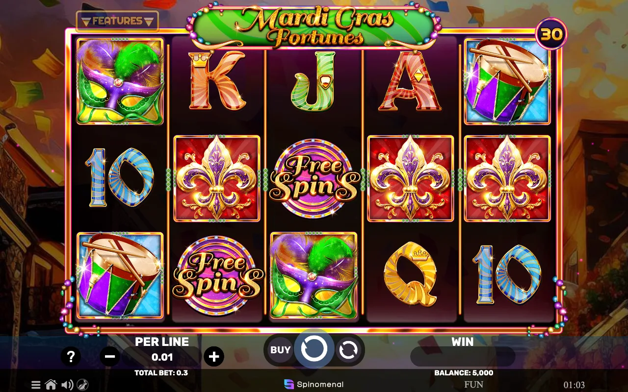 The base game — Mardi Gras Fortunes