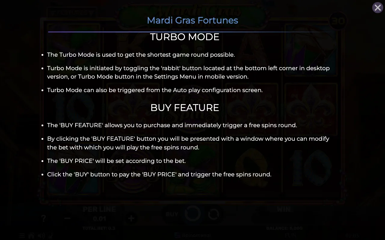Game rules, page 7 — Mardi Gras Fortunes