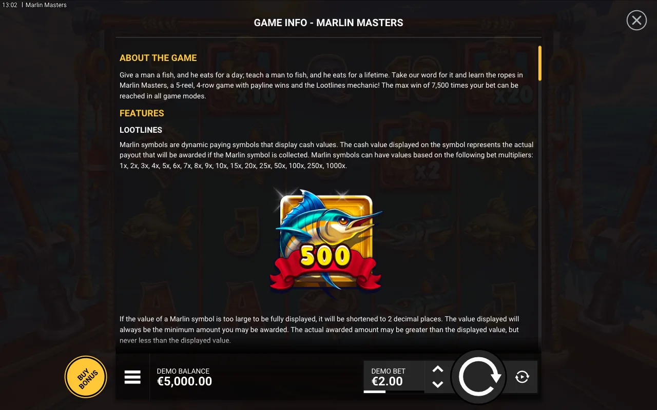 Features — Marlin Masters
