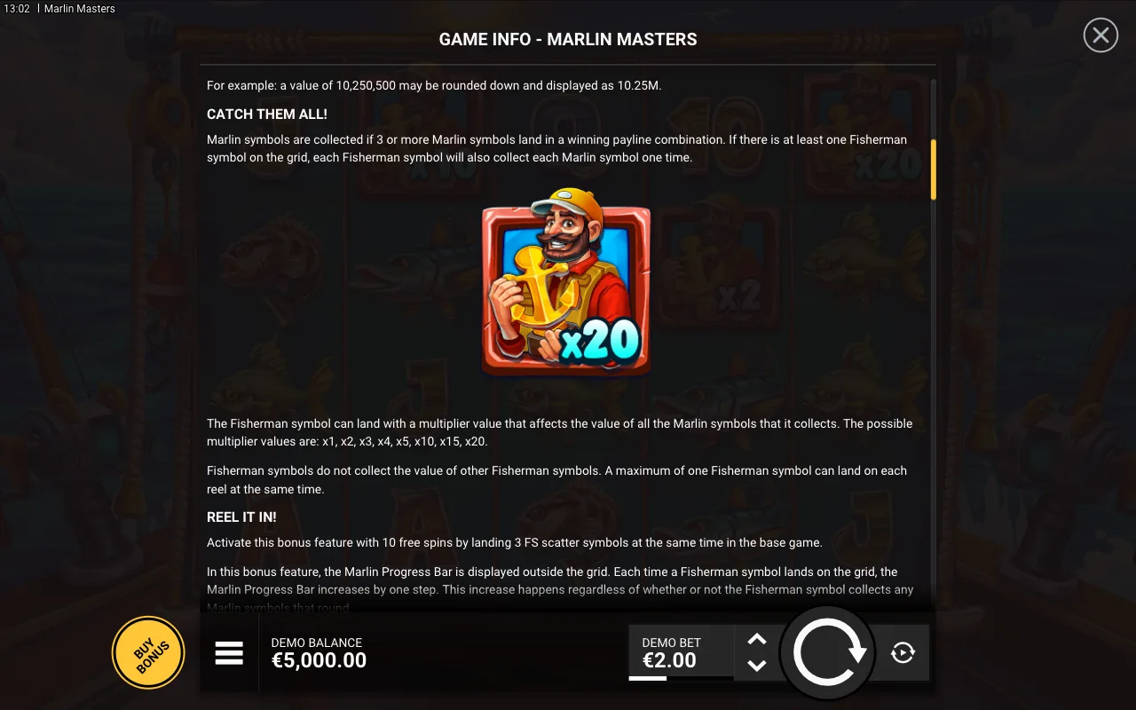 Game rules, page 2 — Marlin Masters