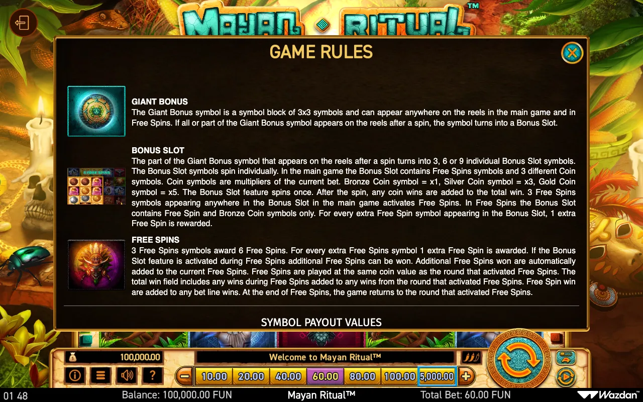 Bonus slot — Mayan Ritual