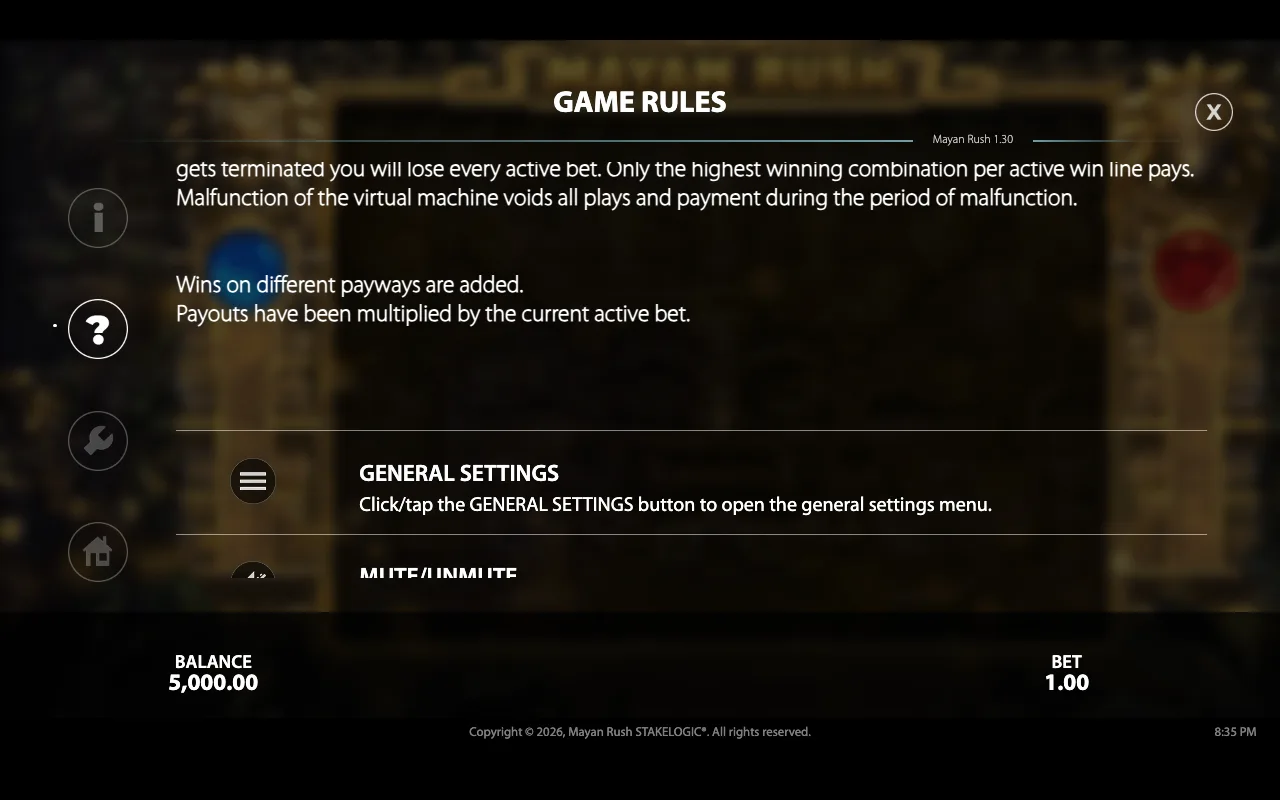Game rules — Mayan Rush