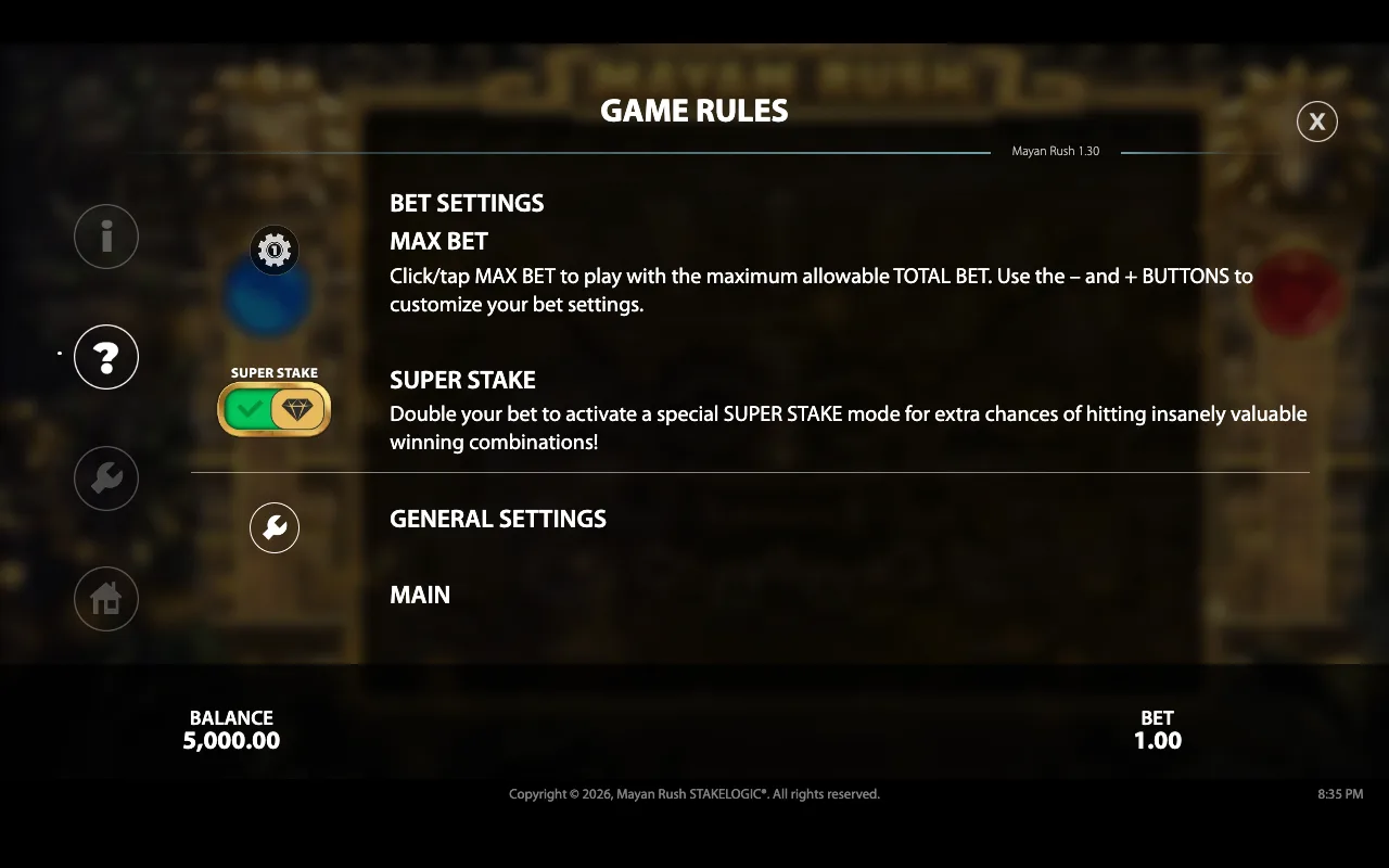 Game rules — Mayan Rush