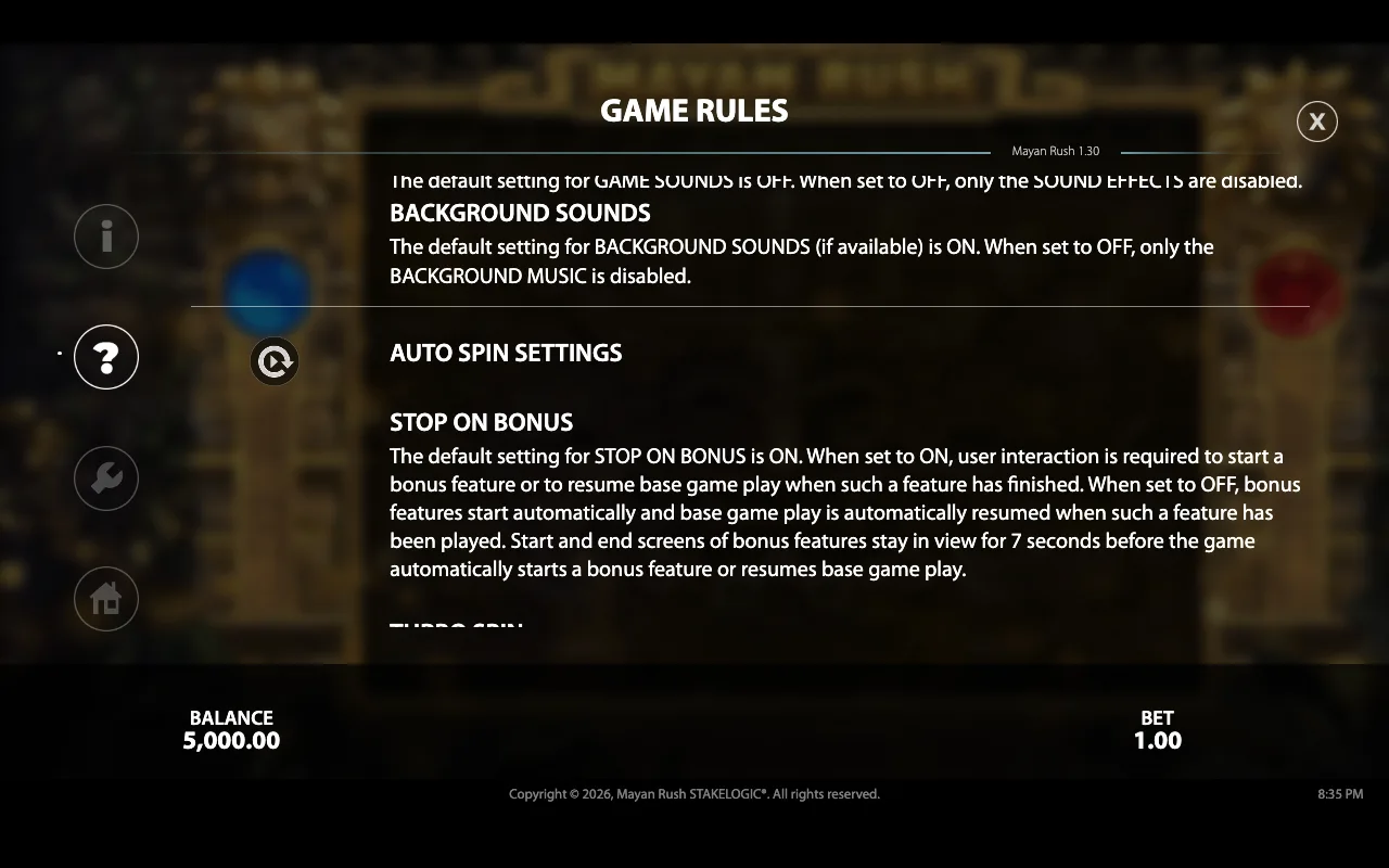 Game rules — Mayan Rush
