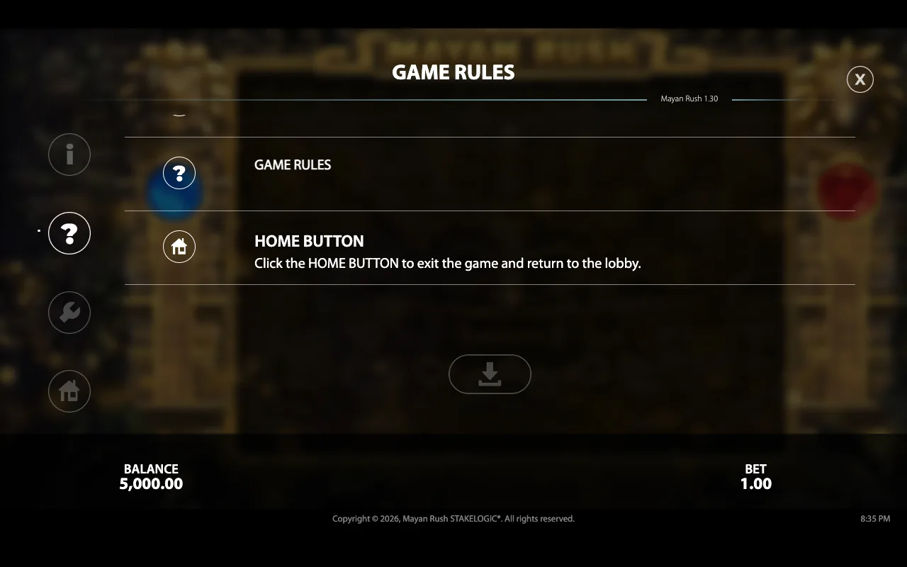 Game rules — Mayan Rush