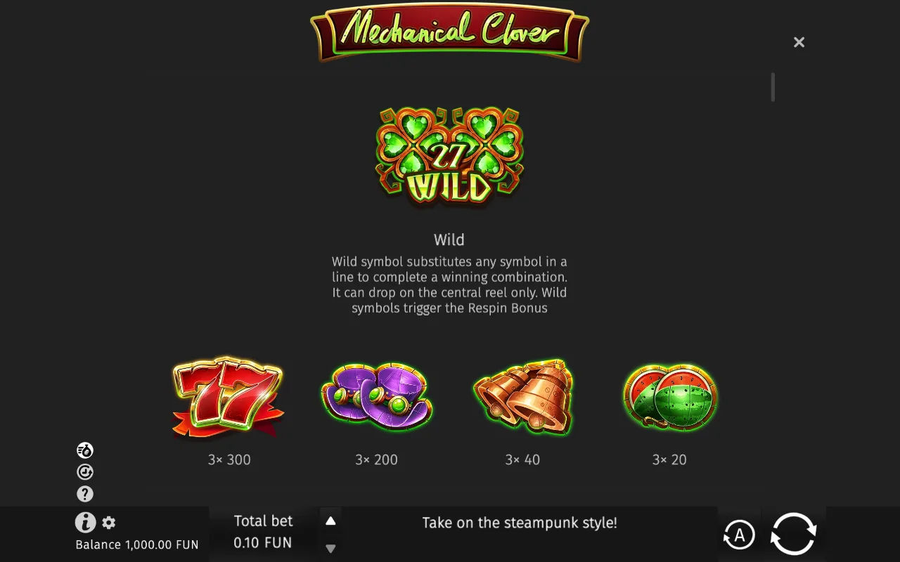 Game rules, page 1 — Mechanical Clover