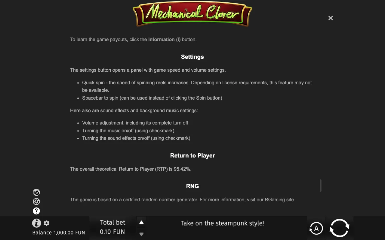 Game rules, page 10 — Mechanical Clover