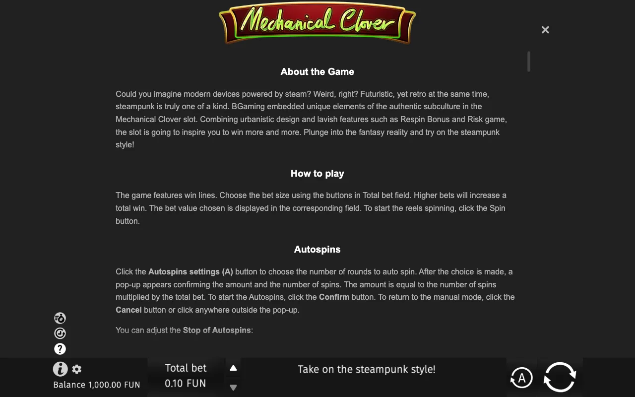 Game rules, page 6 — Mechanical Clover