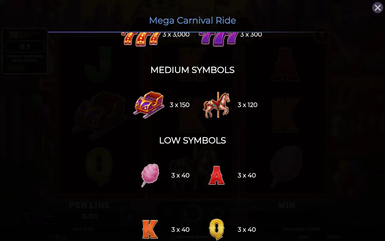 Medium symbols — Mega Carnival Ride