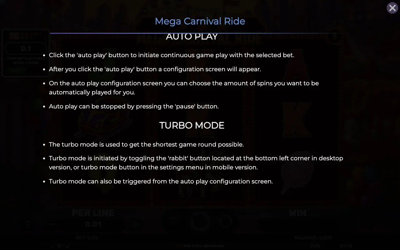 Game rules, page 6 — Mega Carnival Ride