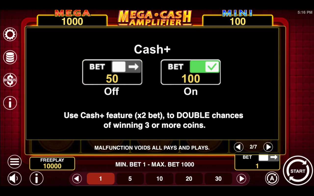 Game rules, page 2 — Mega Cash Amplifier