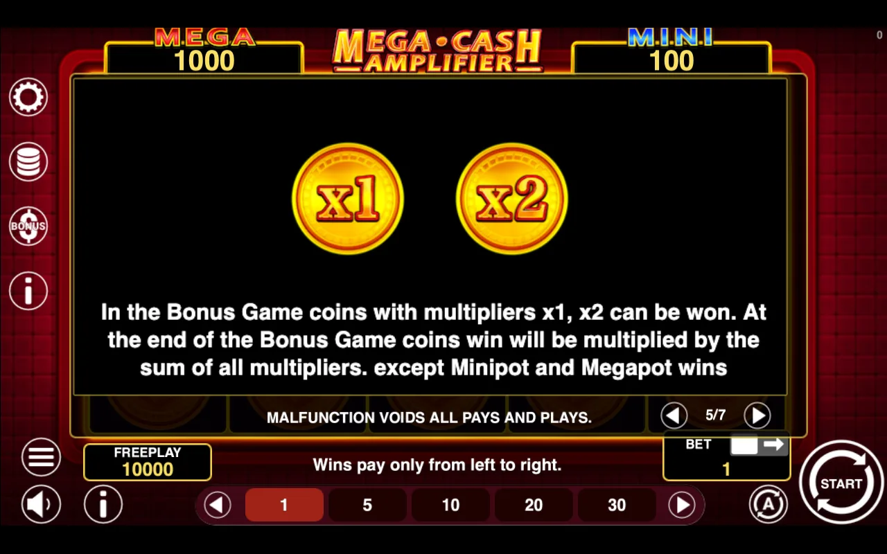 Game rules, page 5 — Mega Cash Amplifier