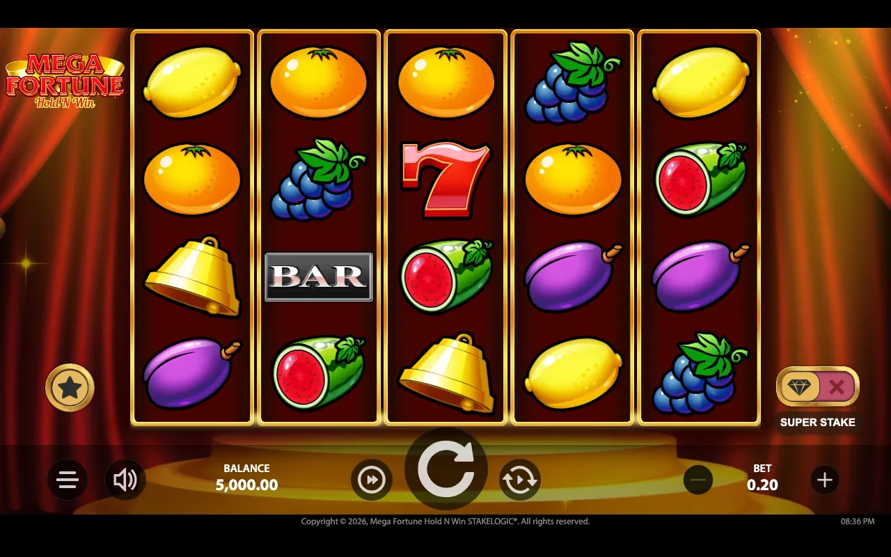 The base game — Mega Fortune Hold n Win