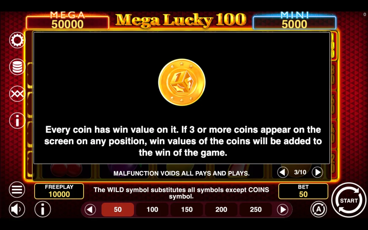 Game rules, page 3 — Mega Lucky 100