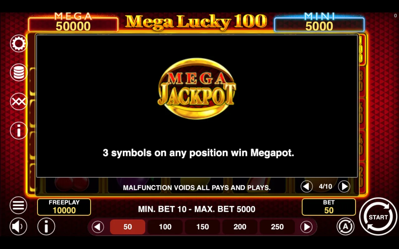 Game rules, page 4 — Mega Lucky 100