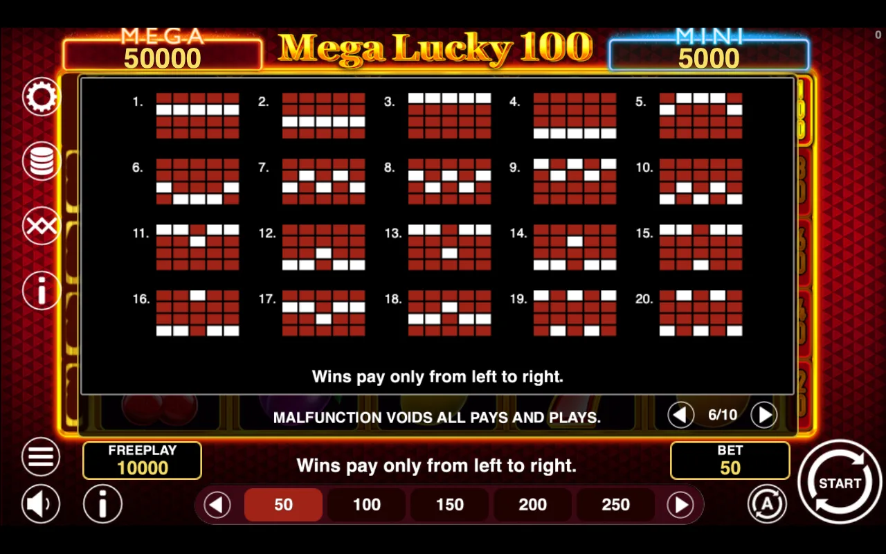Game rules, page 5 — Mega Lucky 100