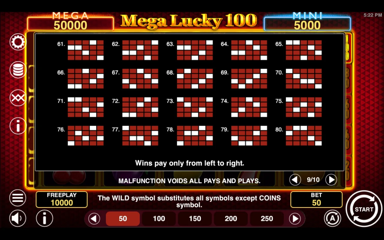 Game rules, page 8 — Mega Lucky 100