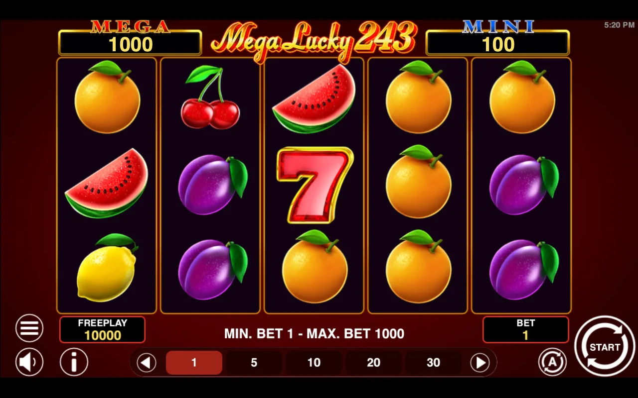 The base game — Mega Lucky 243