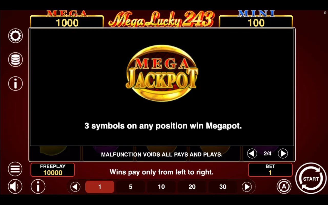 Game rules, page 2 — Mega Lucky 243