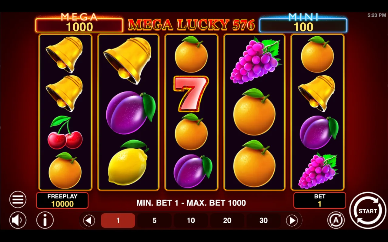 The base game — Mega Lucky 576