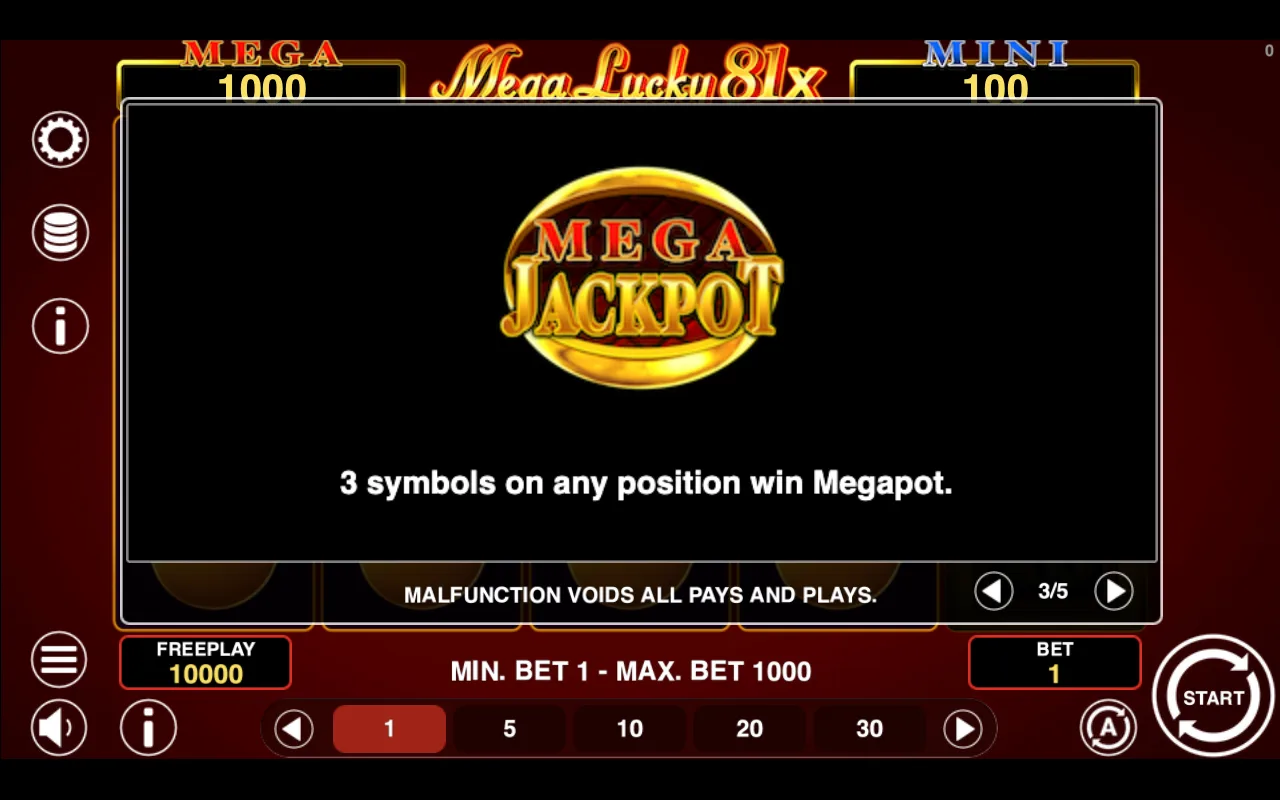 Game rules, page 3 — Mega Lucky 81x