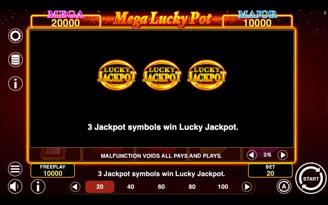 Game rules, page 2 — Mega Lucky Pot
