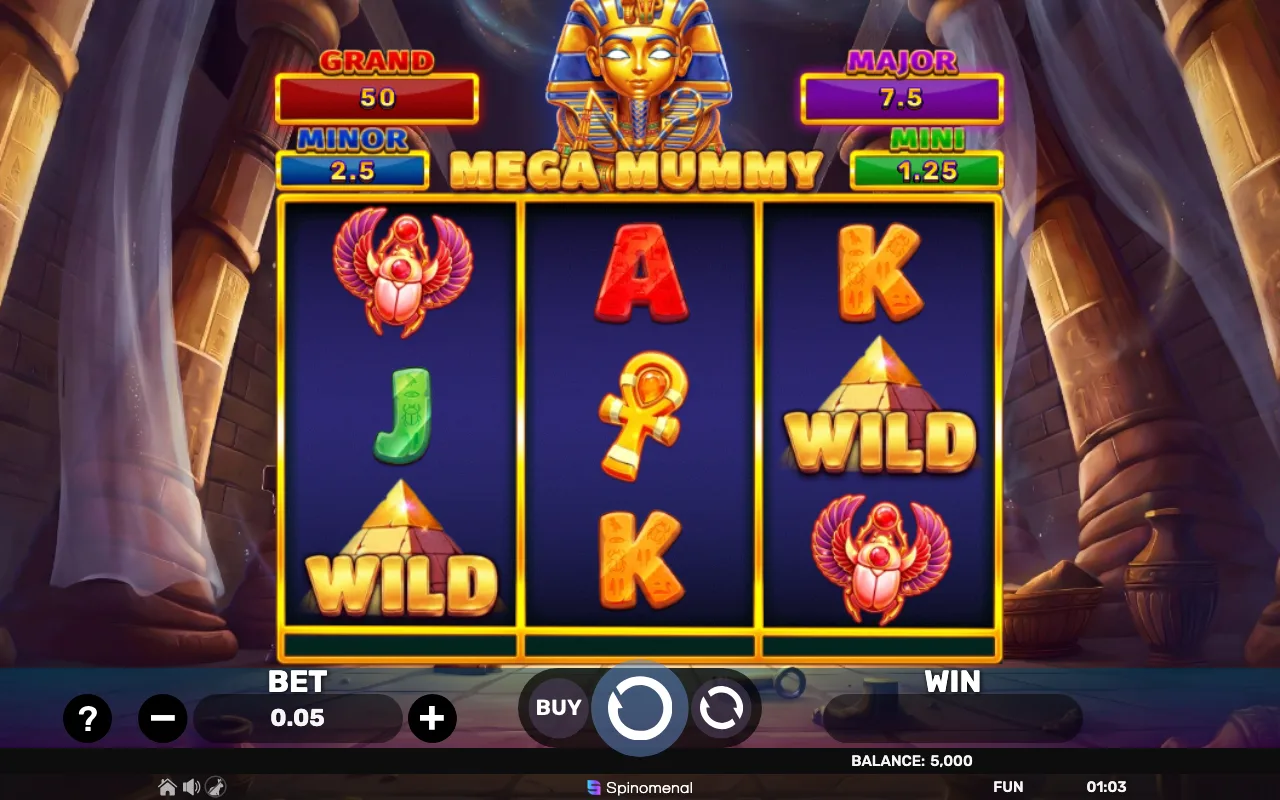 The base game — Mega Mummy Hold Hit 3x3
