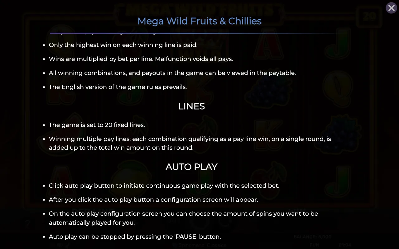 Lines — Mega Wild Fruits Chillies
