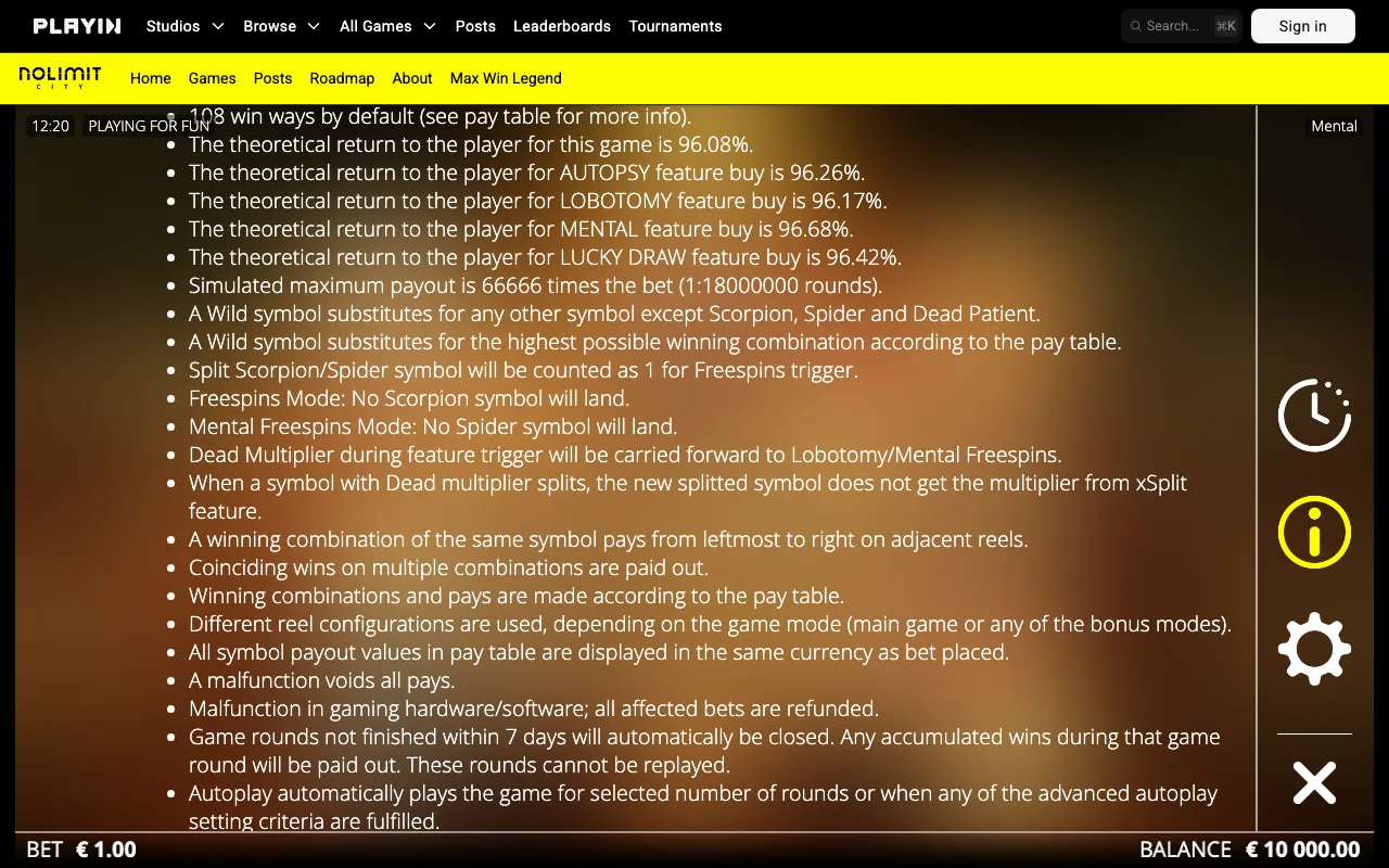 Game rules, page 3 — Mental
