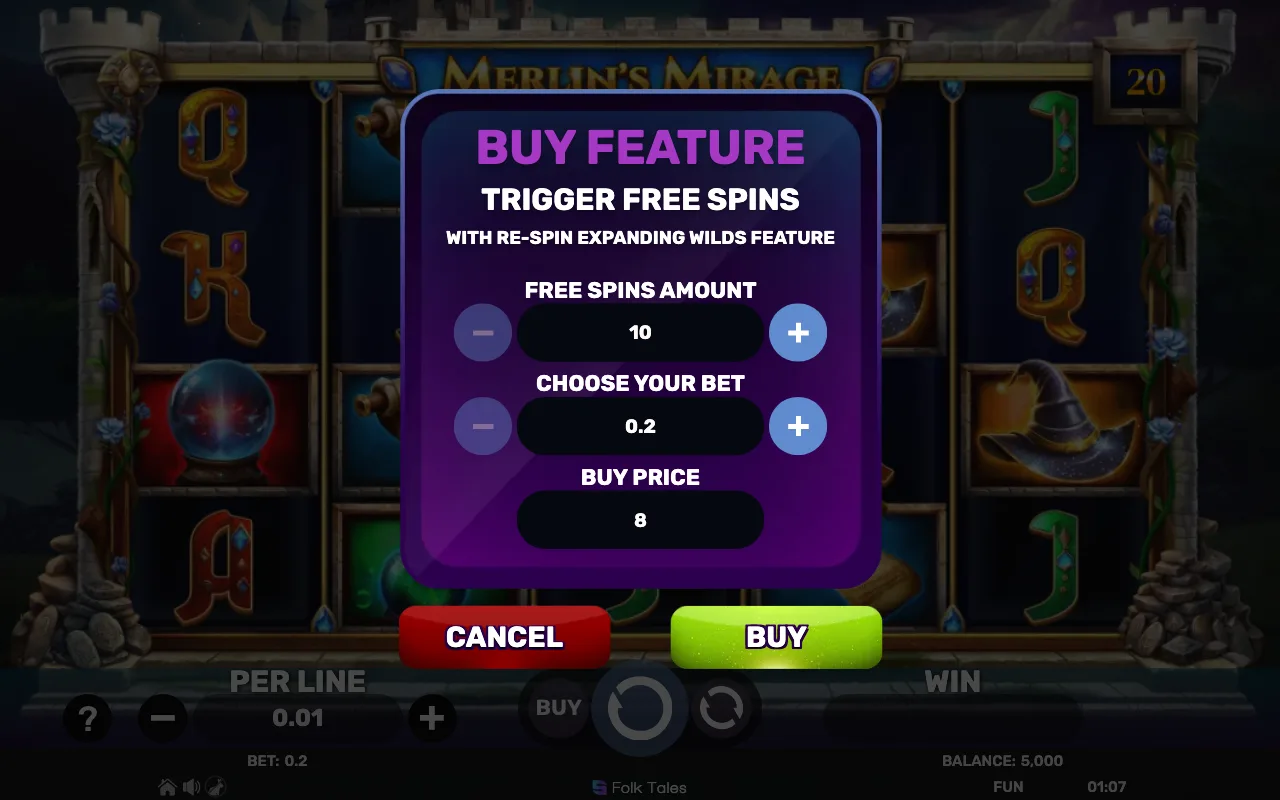 Buying the feature — Merlins Mirage
