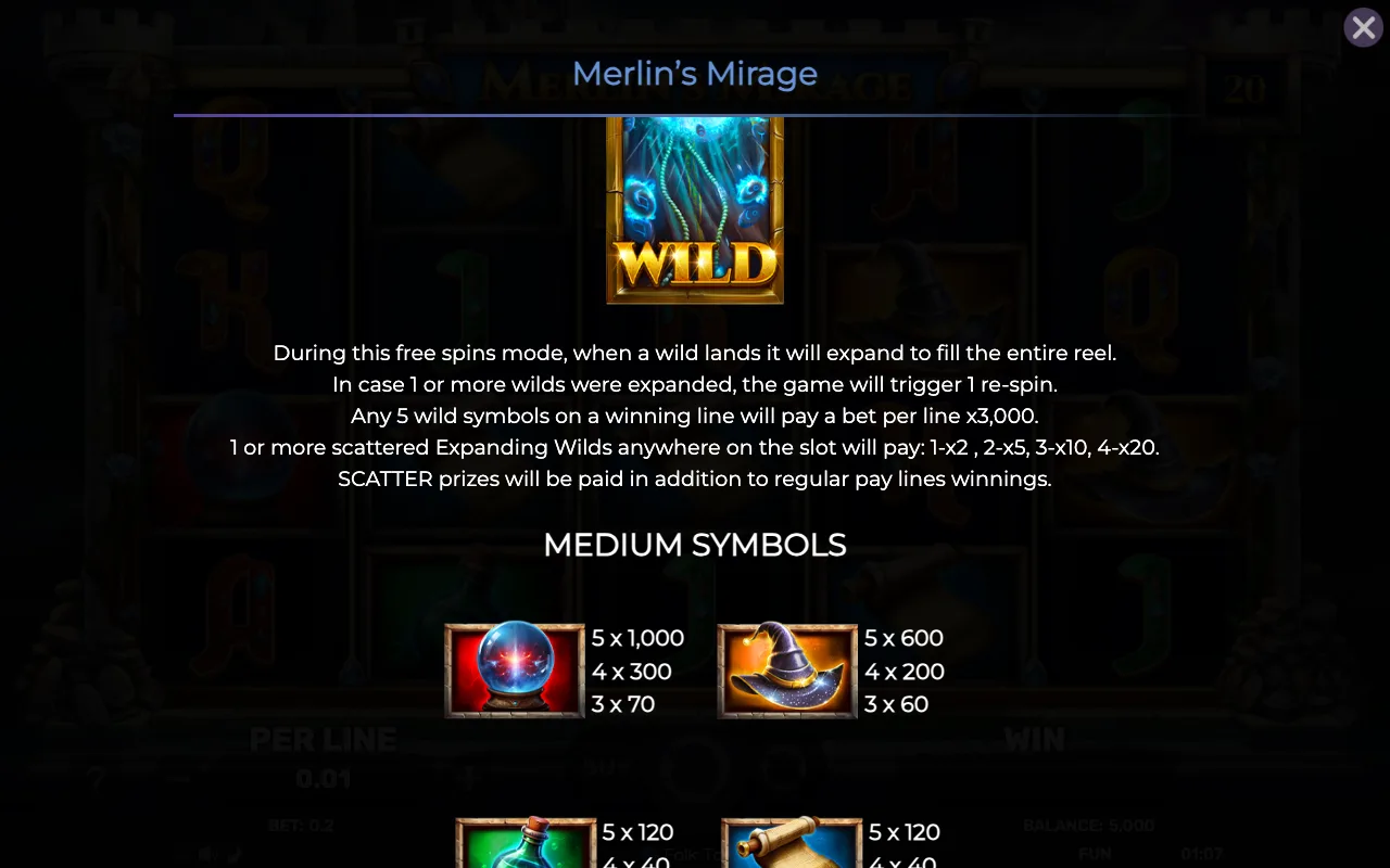 Game rules, page 4 — Merlins Mirage